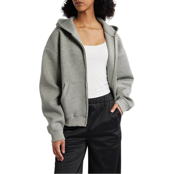 Iets Frans Boxy Scuba Knit Zip Hoodie